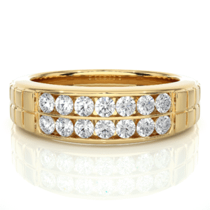Radiant Dual Row Men's Wedding Band Gift To Him