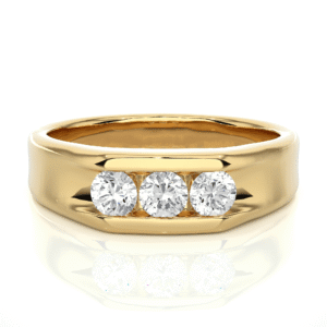 Triple Stone Sophistication Gift For Mens Wedding Band