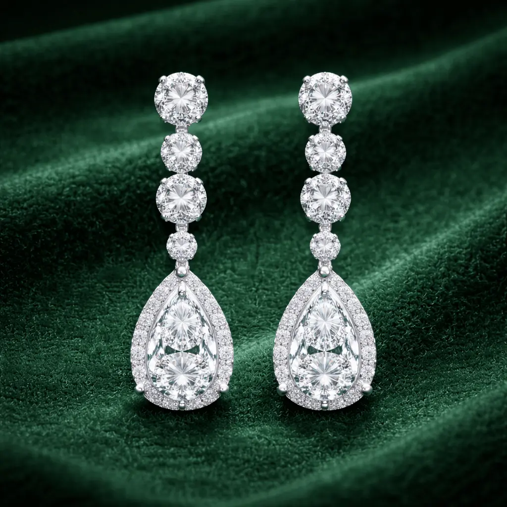 Lab grown diamond earrings manufacturer in Surat India Reeva Rare