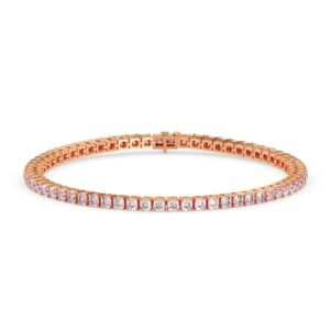Asscher Diamond Tennis Gold Bracelet
