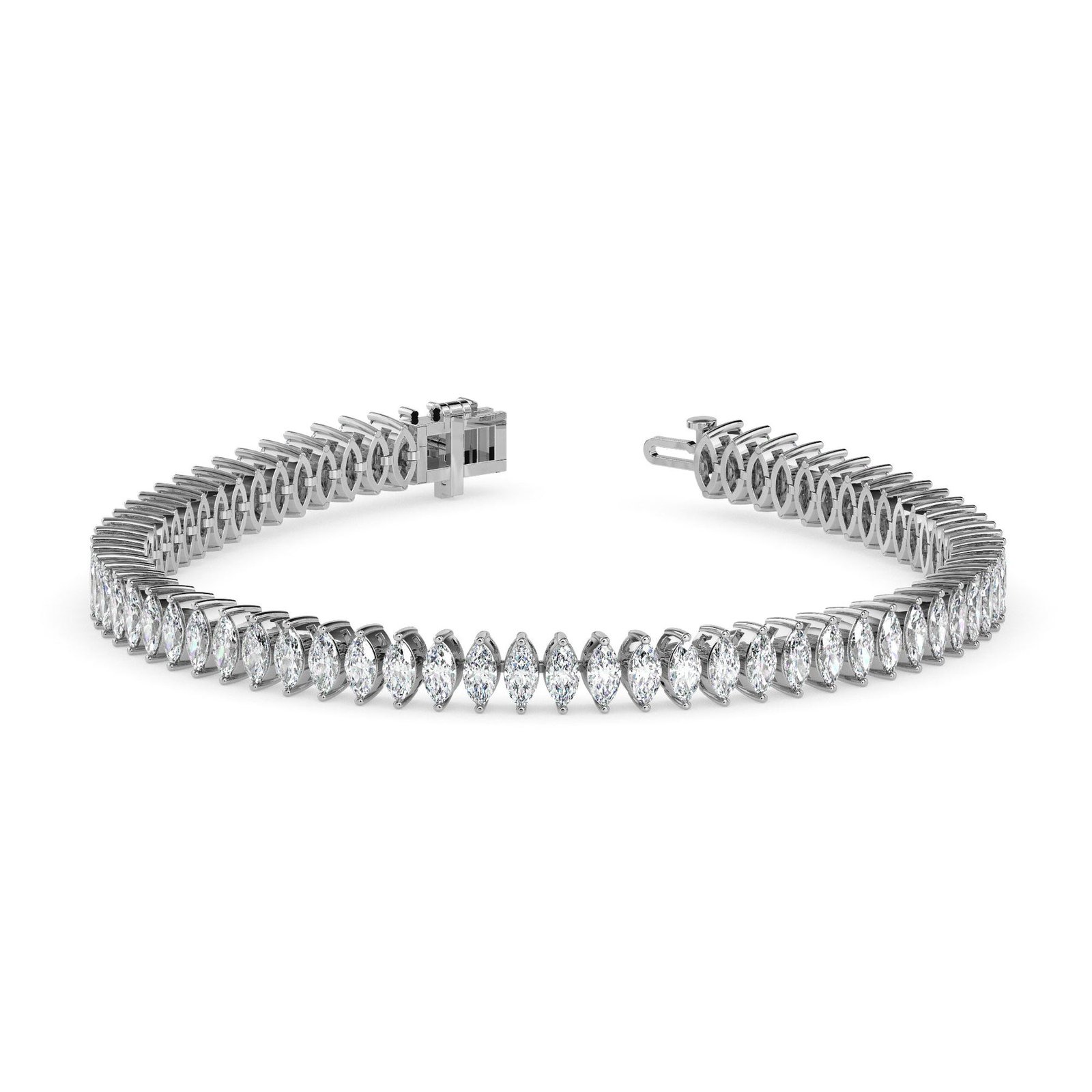 Marquise shape diamond tennis bracelet reeva rare premium design for anniversary