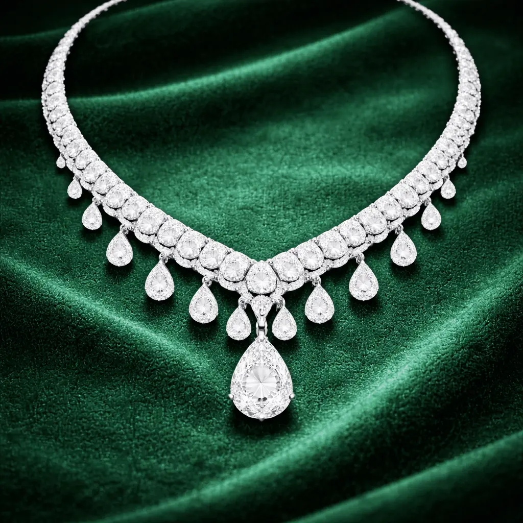 Lab grown diamond necklace manufacturer in Surat India Reeva Rare