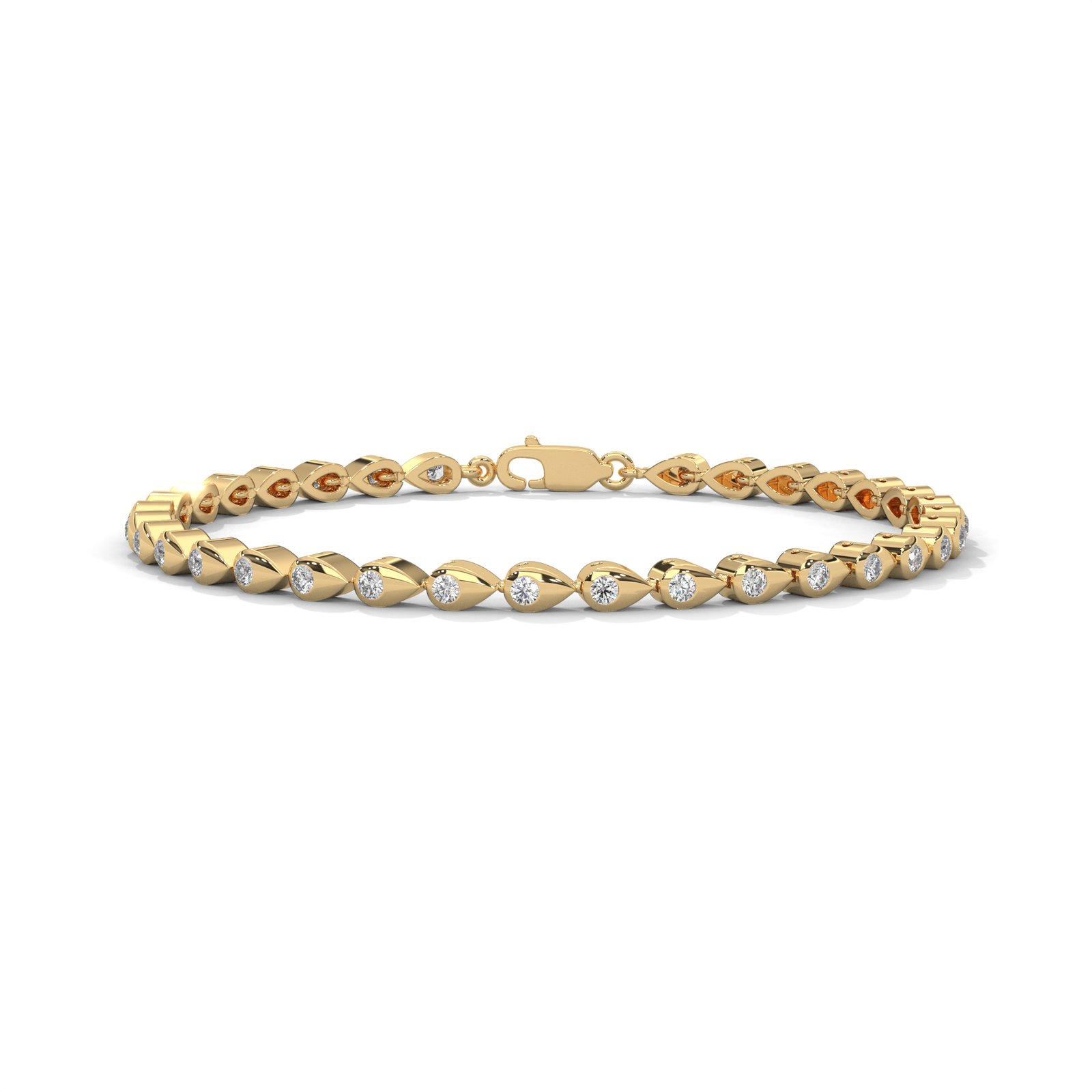 Premium luxury diamond bracelet crafted from CVD diamonds in gold available exclusively at Reeva Rare