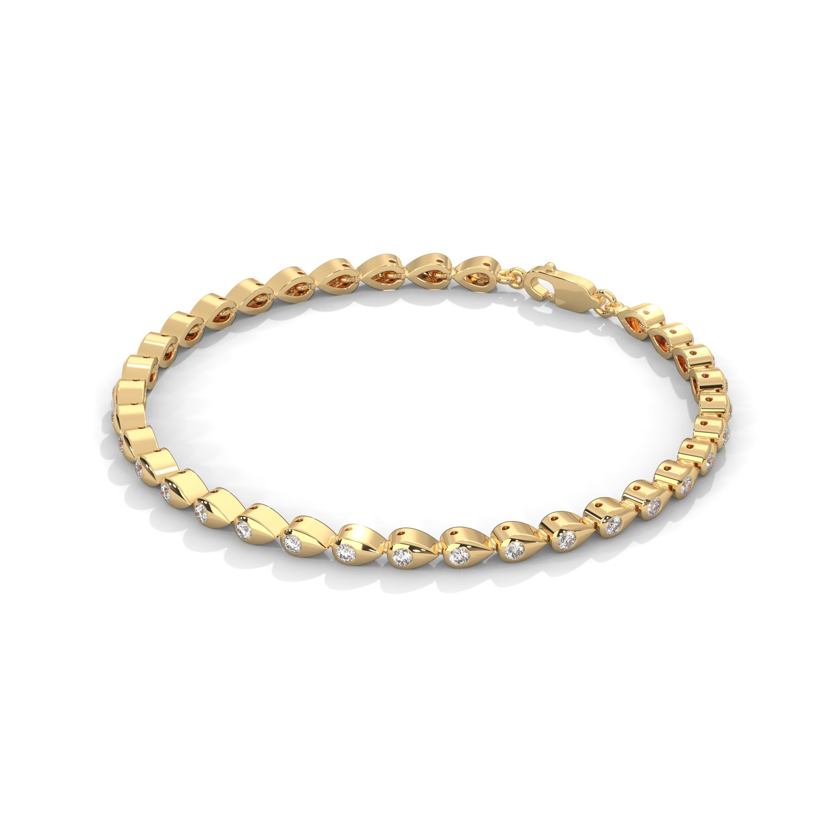 Reeva Rare festive diamond bracelet handcrafted with gold and brilliant CVD stones