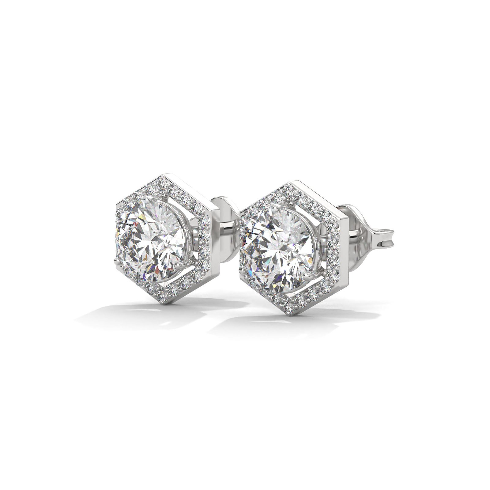 Lab grown diamond earrings 14k gold for women