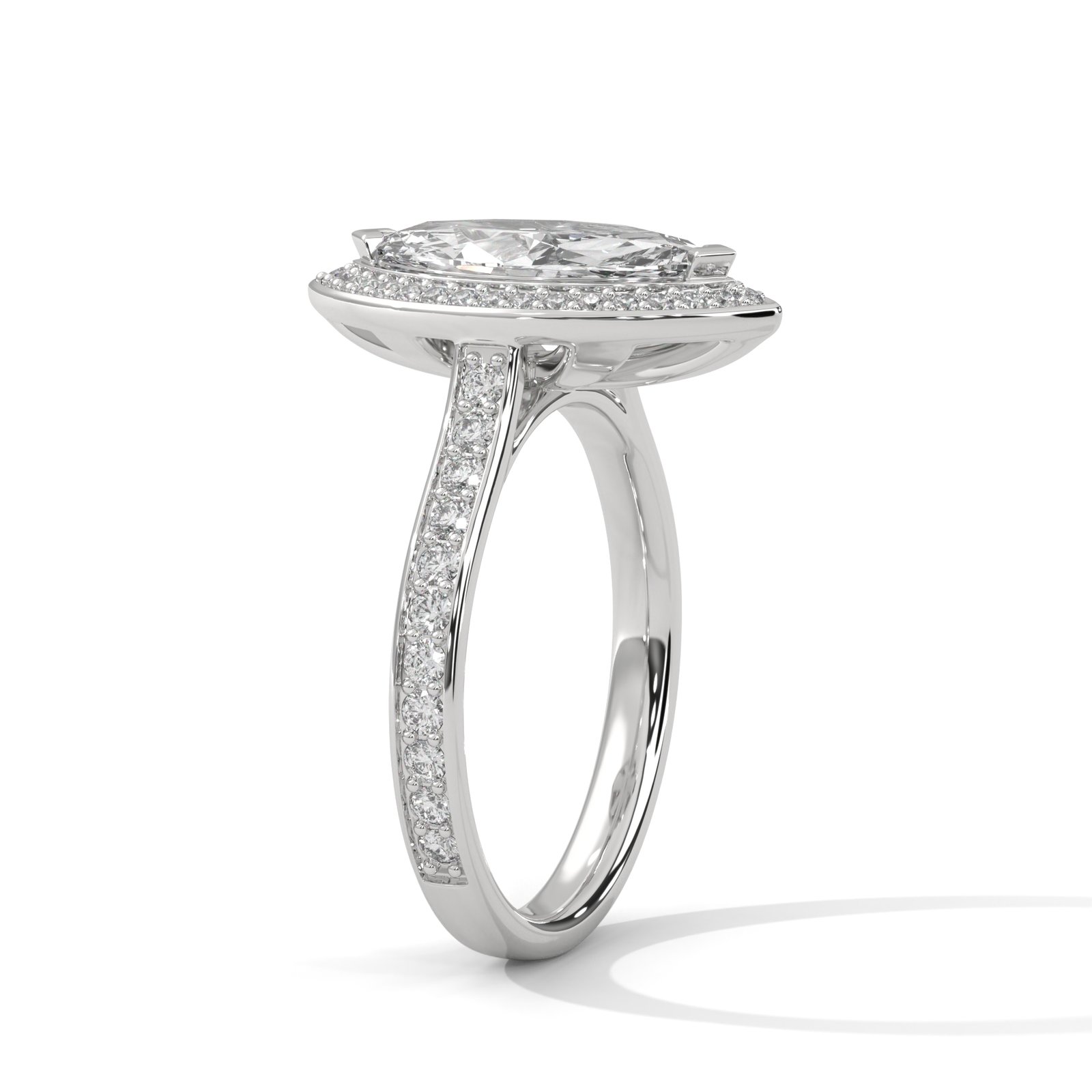 Radiant Lab Grown CVD Diamond Gold Ring by Reeva Rare Jewelry Brand with flawless shine.