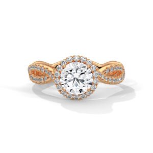 Artistic Lab Grown CVD Diamond Gold Ring crafted by Reeva Rare Jewelry Brand.