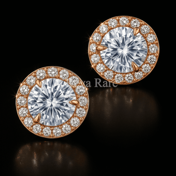 Blue diamond earrings in 18K white gold – Reeva Rare