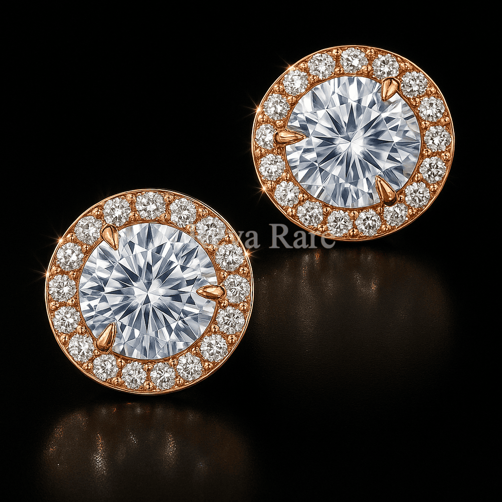 Blue diamond earrings in 18K white gold – Reeva Rare Blue diamond earrings in 18K white gold – Reeva Rare