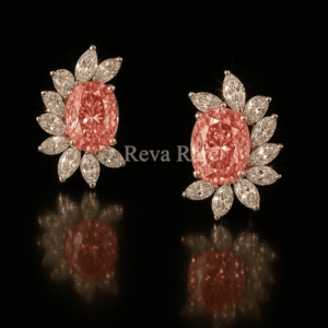 Luxurious pink diamond earrings in 18K rose gold – Reeva Rare