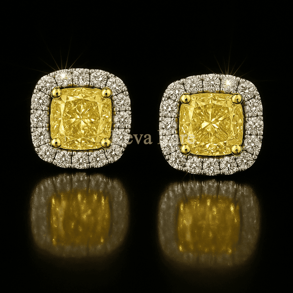 Trending yellow diamond earrings in 18K gold – Reeva Rare Trending yellow diamond earrings in 18K gold – Reeva Rare