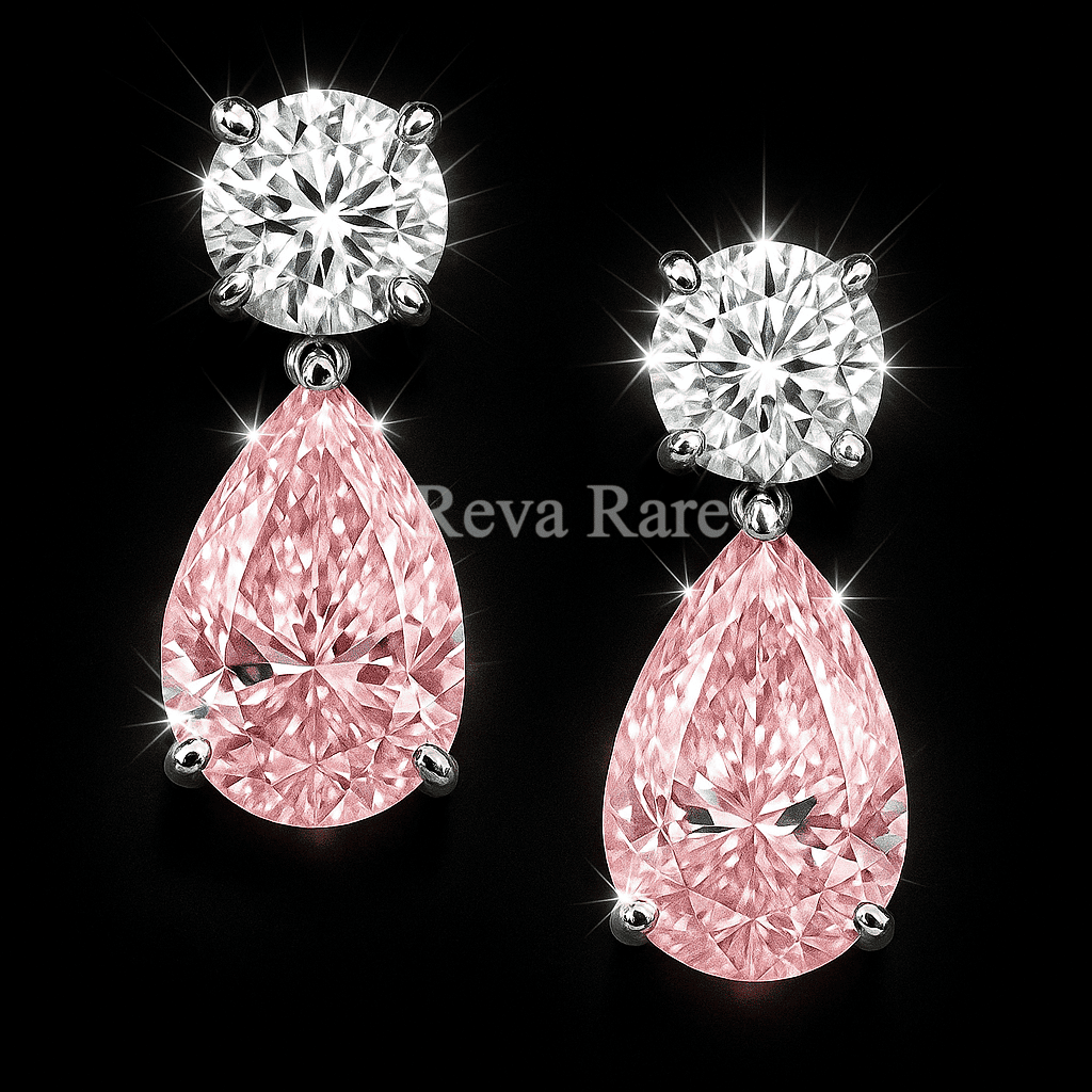 Pink diamond drop earrings in 18K rose gold – Reeva Rare Pink diamond drop earrings in 18K rose gold – Reeva Rare