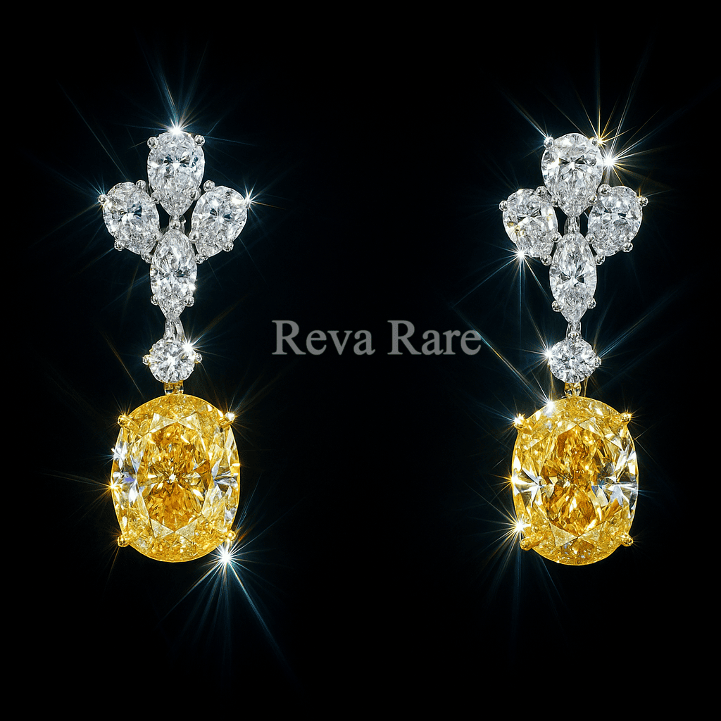 Yellow diamond elegant earrings in 18K gold – Reeva Rare Yellow diamond elegant earrings in 18K gold – Reeva Rare
