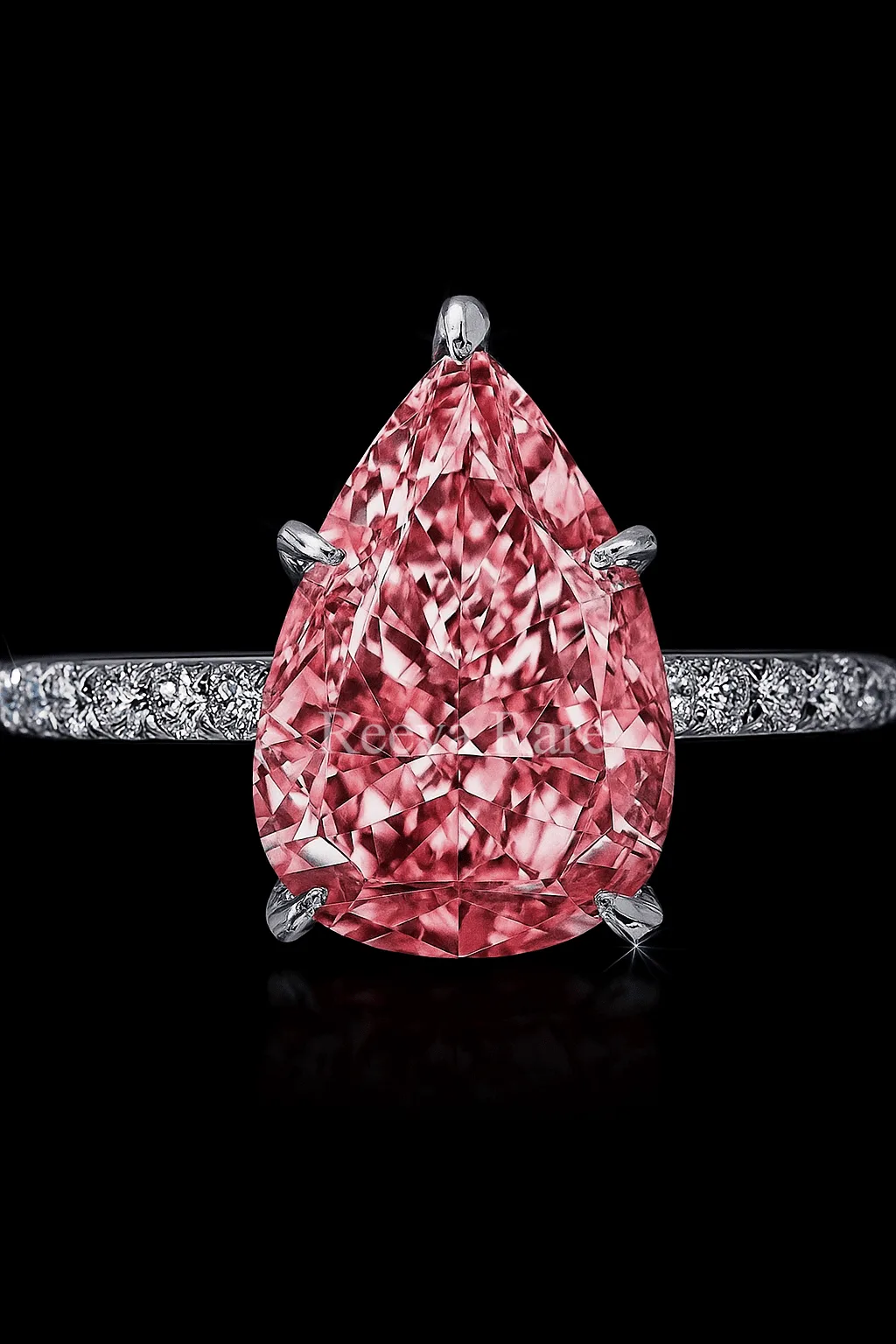 CVD fancy pink diamond ring in premium gold