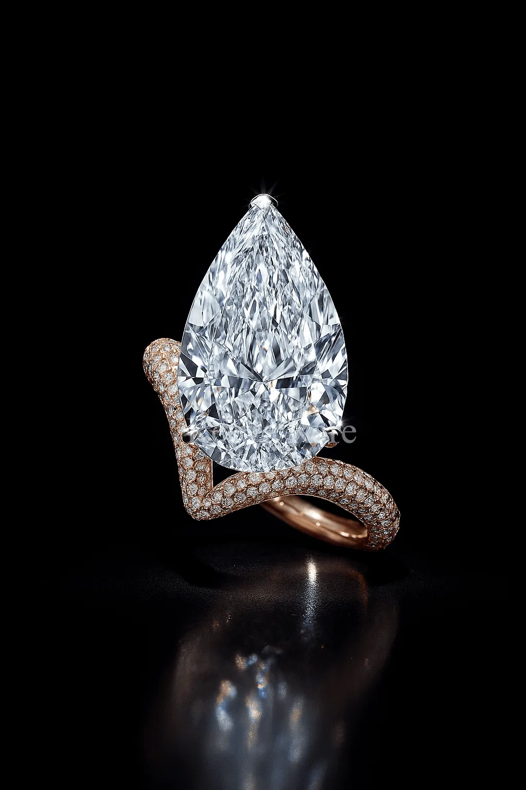 CVD pavé diamond ring in premium gold