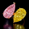 Toi et Moi pink and yellow diamond ring, luxury jewelry from Reeva Rare Toi et Moi pink and yellow diamond ring, luxury jewelry from Reeva Rare