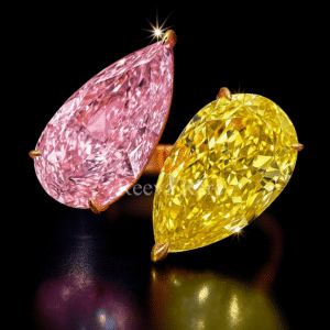 Toi et Moi pink and yellow diamond ring, luxury jewelry from Reeva Rare