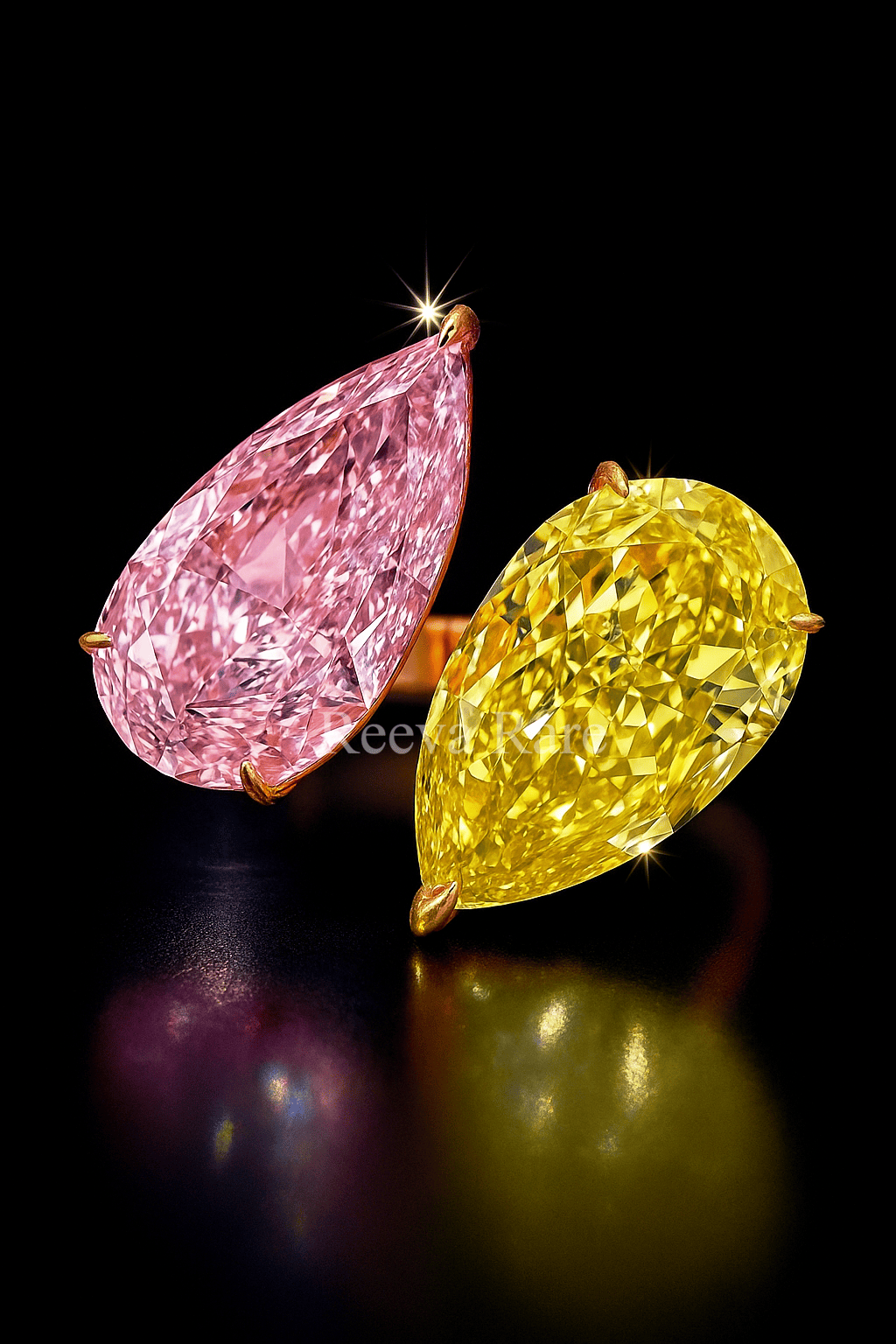 Toi et Moi pink and yellow diamond ring, luxury jewelry from Reeva Rare Toi et Moi pink and yellow diamond ring, luxury jewelry from Reeva Rare