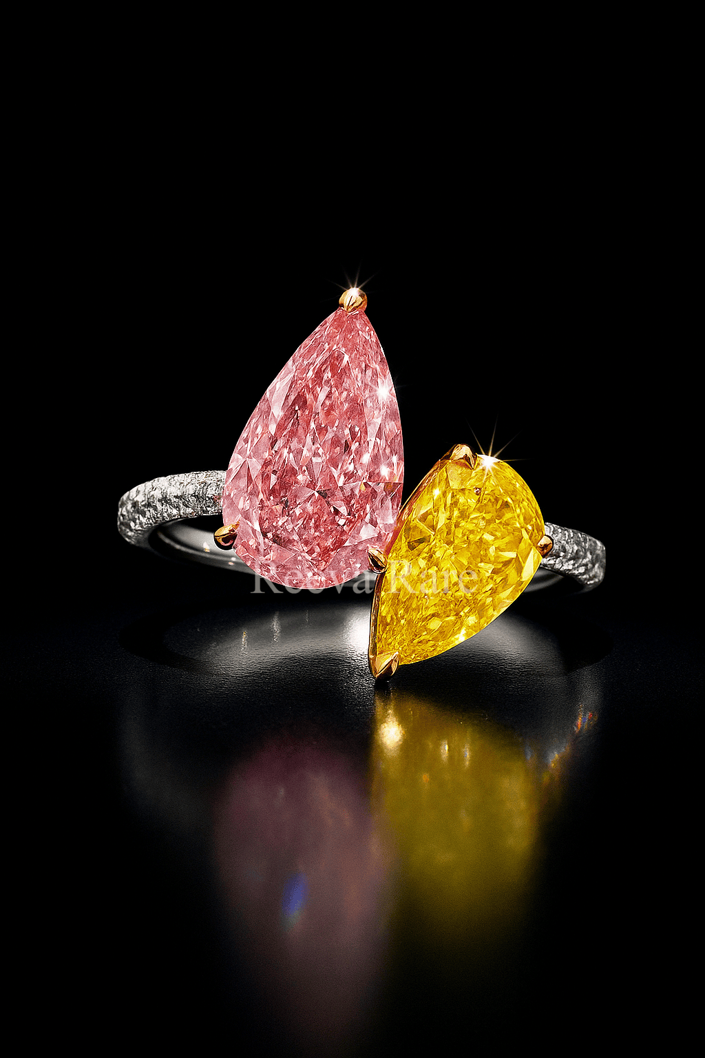 Pink and yellow CVD diamond ring, luxury jewelry online from Reeva Rare Pink and yellow CVD diamond ring, luxury jewelry online from Reeva Rare