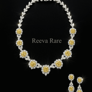 Yellow diamond necklace and earrings set in 18K gold – Reeva Rare